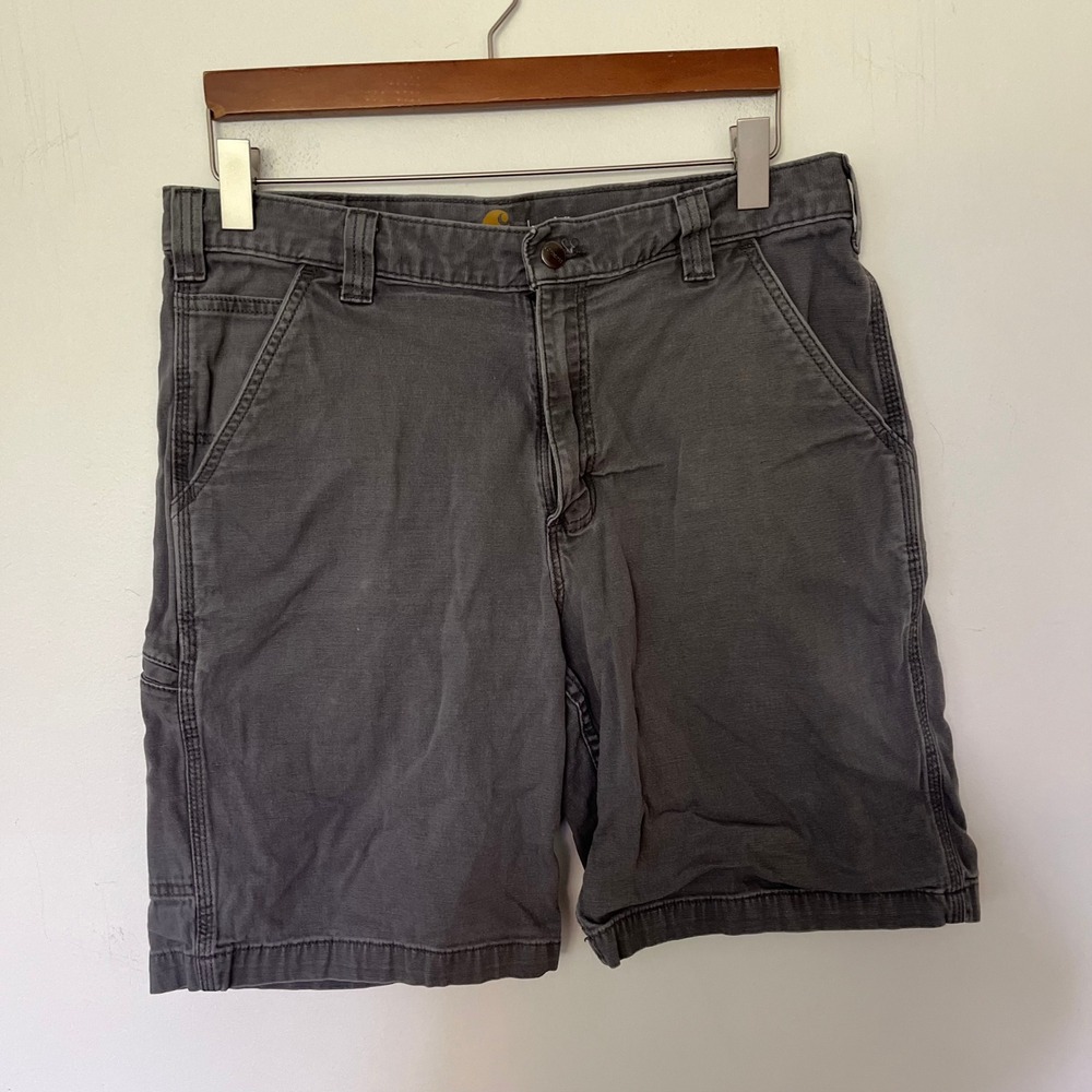 Carhartt Mens Relaxed Fit Carpenter Shorts Charcoal Gray Canvas W34 Utility